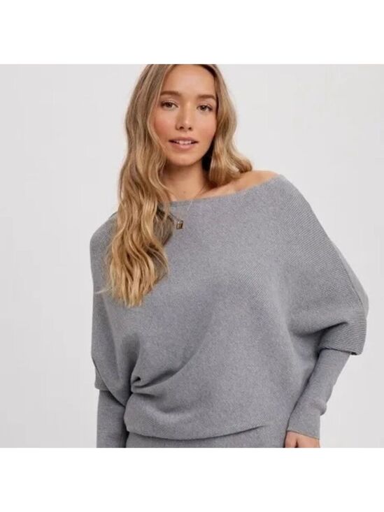 Bluivy Sweaters - FINAL PIECES!!!! Asymmetrical Open Shoulder Dolman Pullover